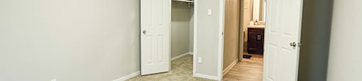 Spacious, large bedroom with walk in closet