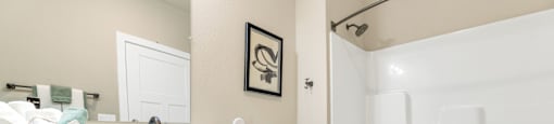Bathroom With Adequate Storage at Solace at Ballpark Village, Goodyear, AZ
