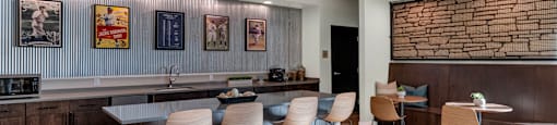 Modern kitchen with a bar area and seating at Solace at Ballpark Village, Arizona  , 85338