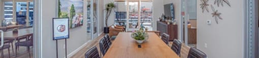 a large dining room with a wooden table and chairs at Inspiration Apartments, Cottonwood, AZ, 86326