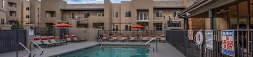 a view of a city with a pool of water at Inspiration Apartments, Arizona