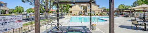 the swimming pool at our apartments
