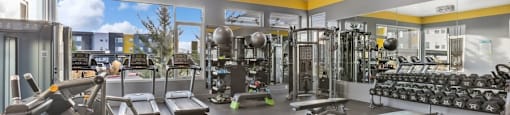 Modern fitness center at Parq Crossing