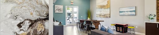 resident social lounge at Tribeca North Apartment Homes