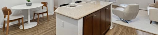 Spacious kitchen with an island