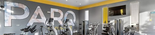 Modern fitness center at Parq Crossing
