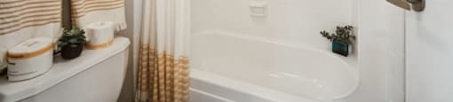 a bathroom with a tub and a sink and a toilet