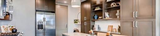 Furnished Island Kitchen at The Rylan Apartments
