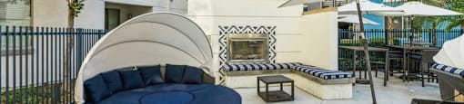 Exterior Fireplace and Lounge at Enclave at Warner Center, 6710 Variel Ave