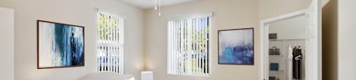 Primary bedroom at Waterstone Apartments