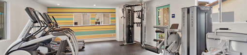 modern gym at Terrace Gardens Apartment Homes, Escondido, ca