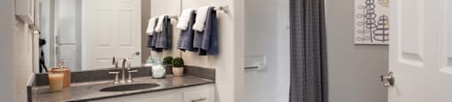 Renovated Bathrooms With Quartz Counters at Biscayne Bay Apartments, Arizona, 85225