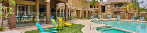 Pool Seating at Biscayne Bay Apartments, Arizona, 85225