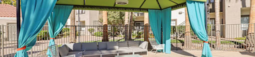 cabana and lounge area
