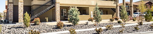 Exterior Views with Plants at North Peak Apartments