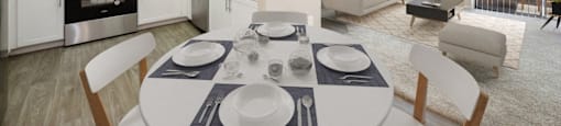 spacious dining area and living room