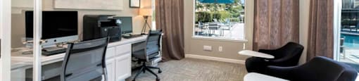 Business Center With Computers at Atwood Apartments, Citrus Heights, CA