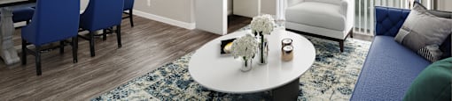 Living area at Azure Apartment Homes