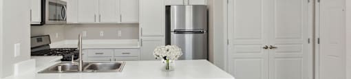 Kitchen space at Azure Apartment Homes