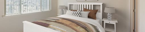 Furnished Main Bedroom at North Peak Apartments