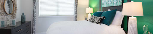our apartments offer a bedroom with a king sized bed