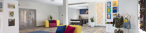 a room with couches and chairs