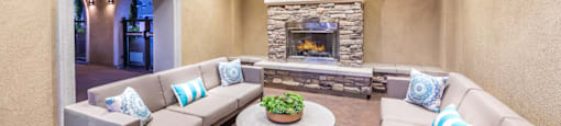 Indoor fire Pit at Andorra Apartments