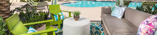 Main Pool Lounge at Andorra Apartments