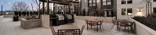 Courtyard with seating and BBQ