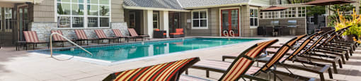 Poolside Sundeck and Grilling Area at Thorncroft Farms Apartments, 2120 NW Thorncroft Drive, Hillsboro