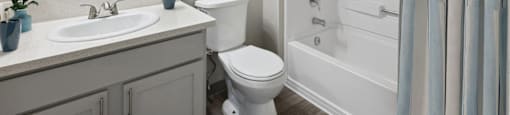 a bathroom with a sink toilet and a shower