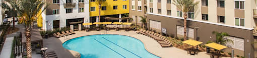 Aerial of pool at Marc San Marcos Apartments