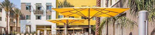 Poolside seating at Marc San Marcos Apartments