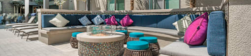 outdoor fire pit at Core Apartments