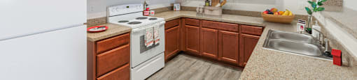 Furnished Kitchen Photo at North Peak Apartments