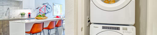 washer and dryer at Aya Apartments