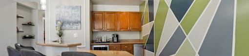 social lounge and kitchen at Waterstone Apartments