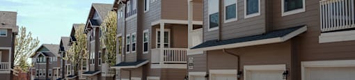 Attached Parking Garages Below Apartments at Westview Heights Apartments, Portland, OR
