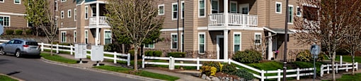 Fence Lined Street at Westview Heights Apartments, Oregon, 97229