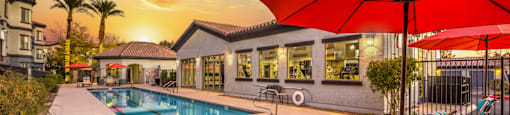 pool area at Tribeca North Apartment Homes