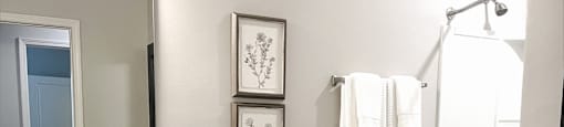 A bathroom in one of Peachtree Village’s apartments.