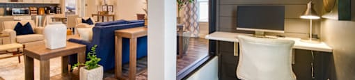 The resident work space in the clubhouse of Peachtree Village’s apartments in Boiling Springs, SC.