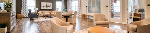 The resident clubhouse of Peachtree Village’s apartments in Boiling Springs, SC.