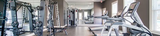 The inside of Peachtree Village’s 24-hour fitness center.