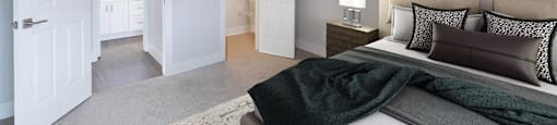 a bedroom with a bed and a ceiling fan at Nobel Court, California, 92122