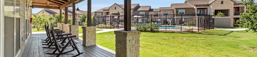 Poolside Patio at Residences at the Landing, Texas, 78028