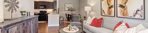 Modern Living Area at Residences at the Landing, Kerrville, Texas
