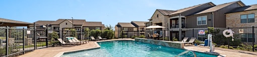 A large outdoor swimming pool at Residences at the Landing, Kerrville, TX, 78028