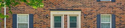 Entrance to 2-bedroom townhouses at Northwood Apartments in Franklin.
