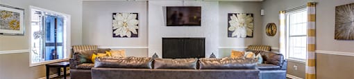 Clubhouse with entertainment center at Chelsea Village Apartments